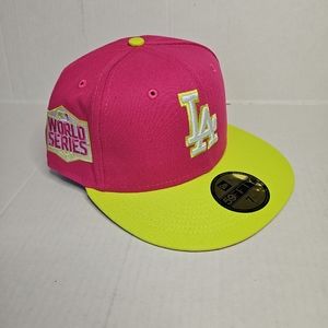 Los Angeles Dodgers New Era 2020 World Series Beetroot Cyber 59FIFTY Hat 7-1/4